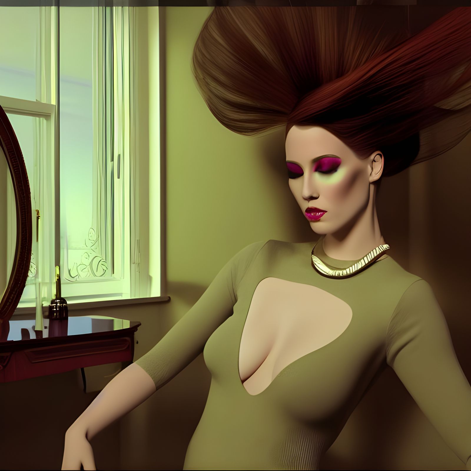 High Fashion Salon Scene in Hyperrealistic Detail
