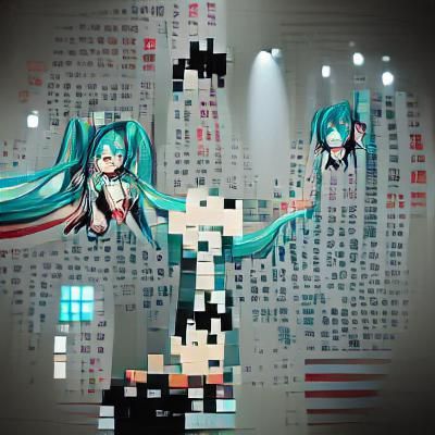 Hatsune Miku as a God: Pixel Art Portrait