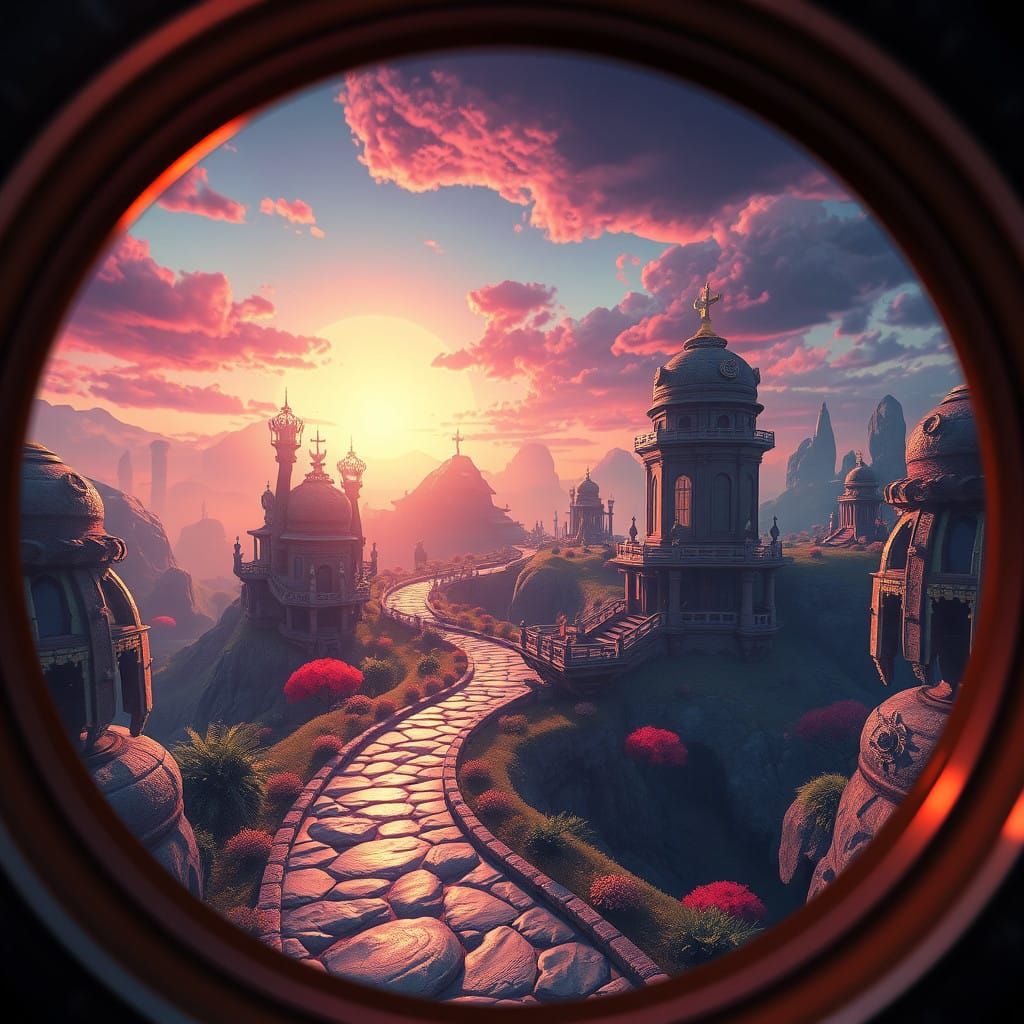 Surreal Landscape Unfolds Through a Cosmic Lens