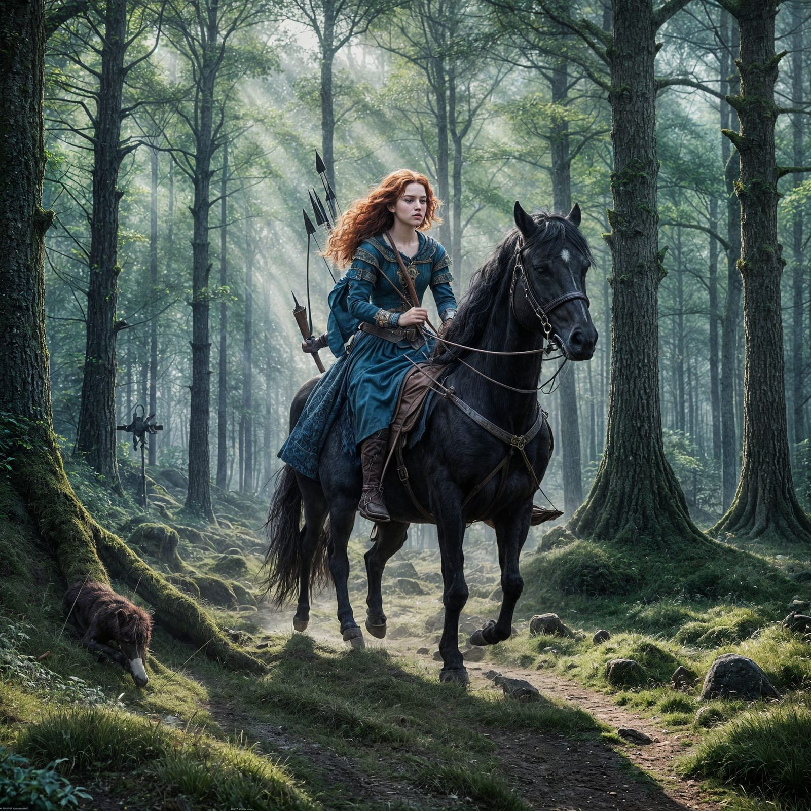 Merida Rides Through a Scottish Highland Forest