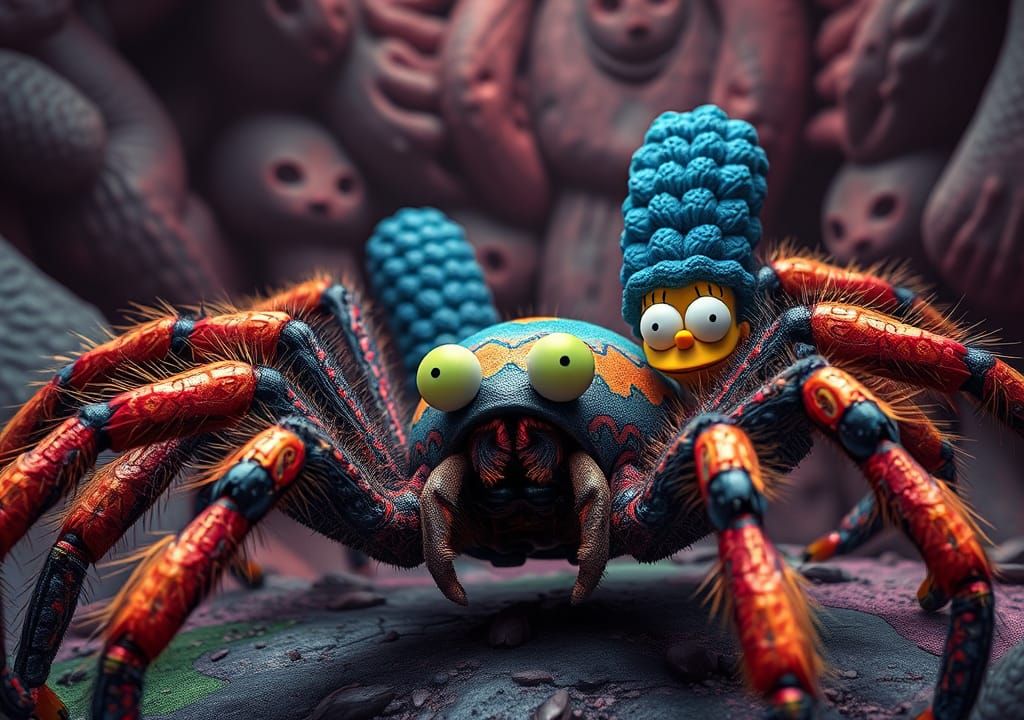 The Simpsons as Spiders: Hyper-Realistic 8K Rendering