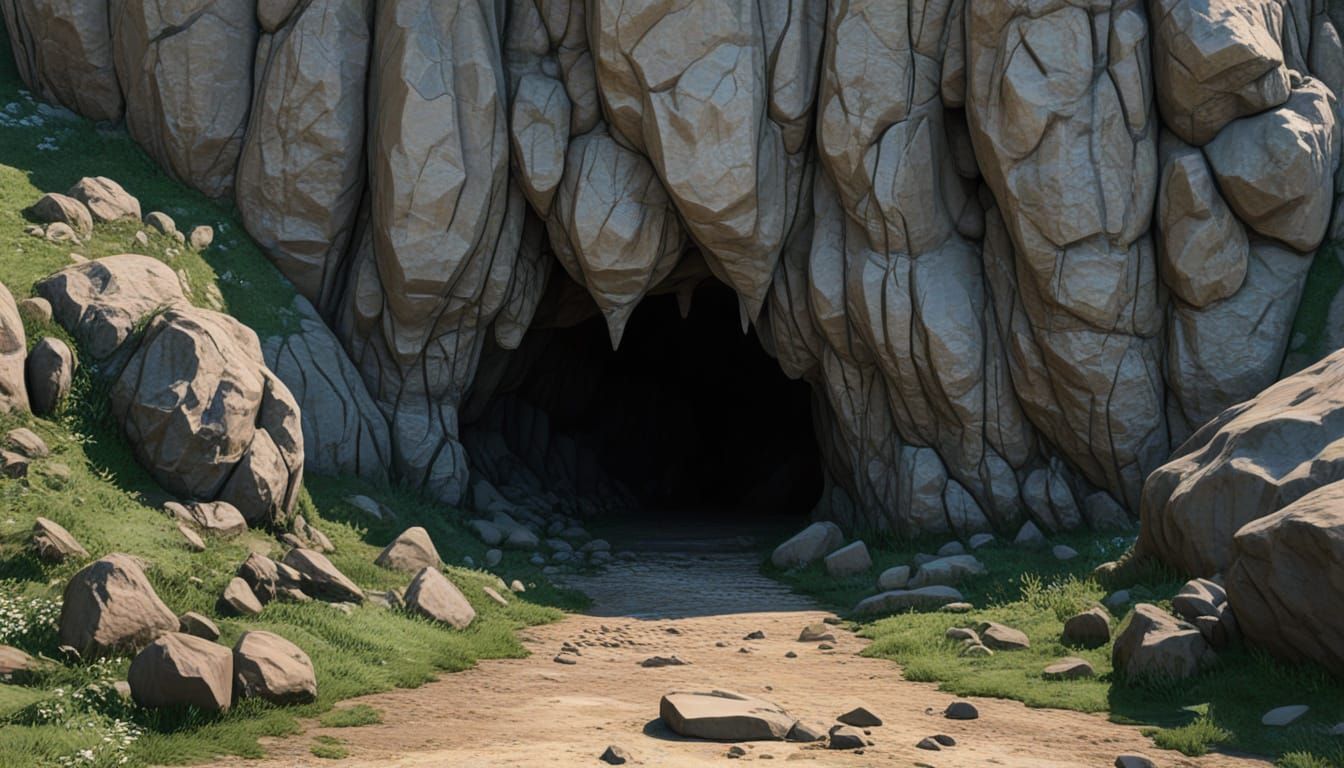 Cave Entrance in Digital Comic Art