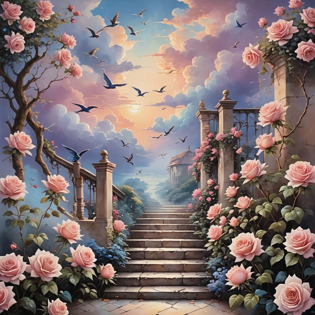 Stairway to Heaven: Airbrush Art Fantasy Landscape