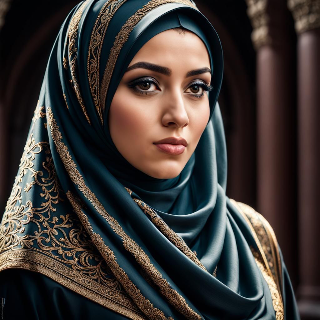 Girl in Hijab: Hyperrealistic 64 Megapixel Portrait