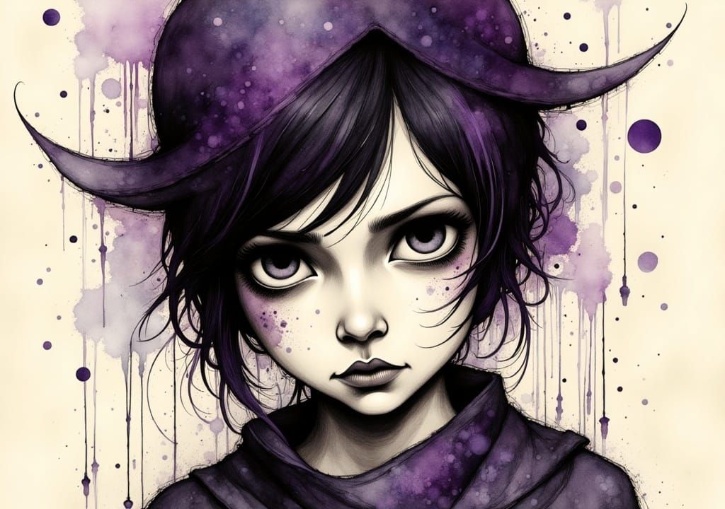 Liquid Ink Portrait of a Grunge Punk Girl