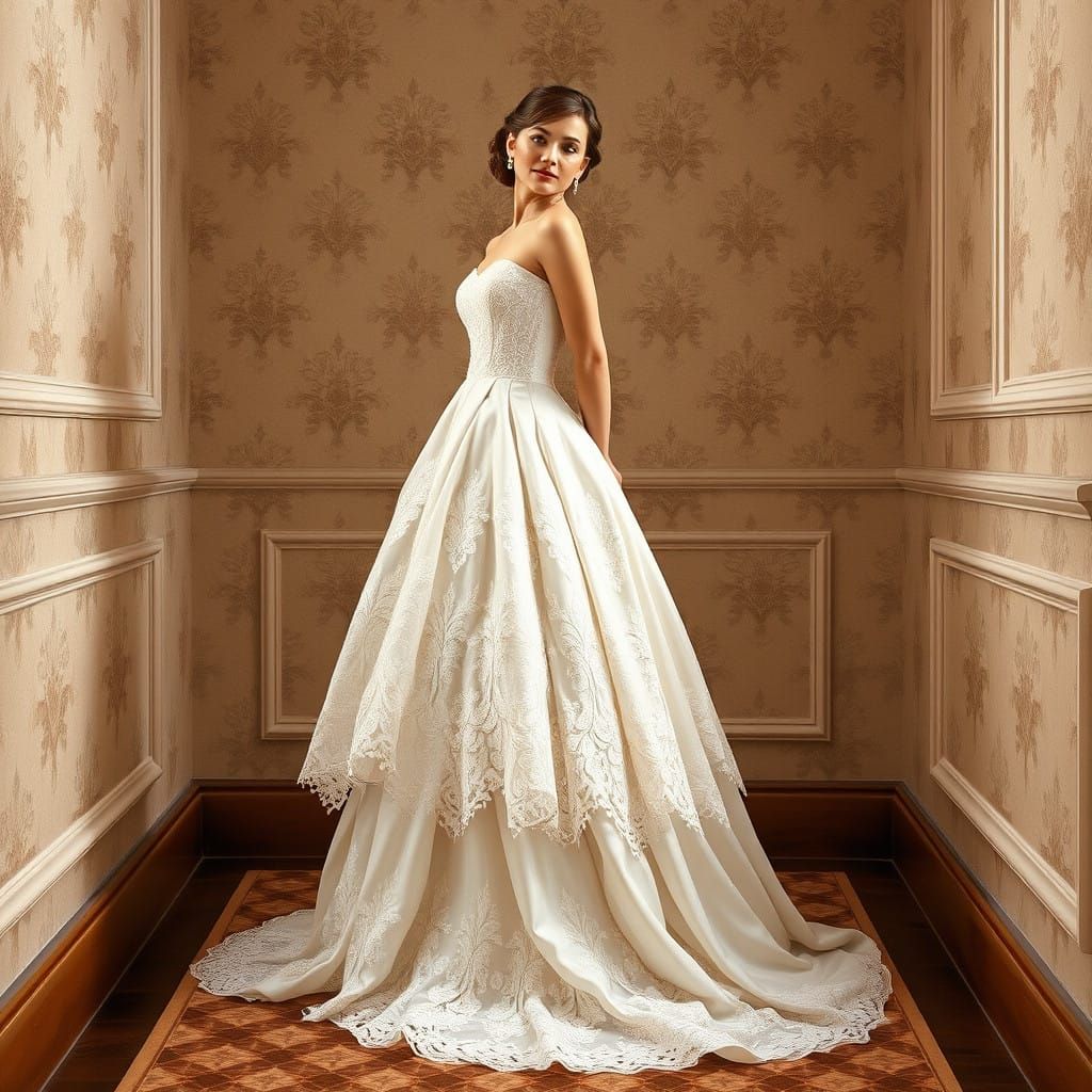 Elegant American-Style A-Line Wedding Dress in Intricate Lac...