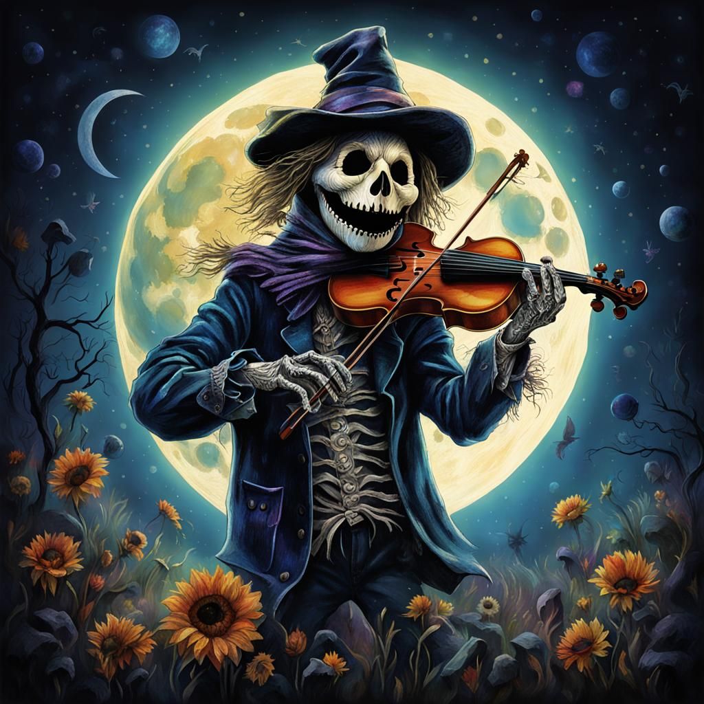 Spooky Scarecrow's Cosmic Serenade for the Moon