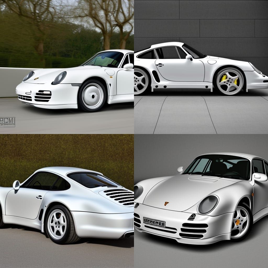 Modern Sleek Porsche 959 in Matte White