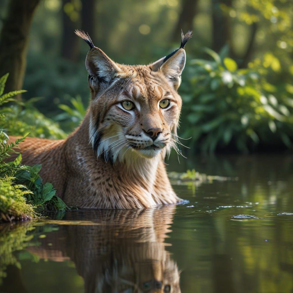 Lynx in Forest Landscape