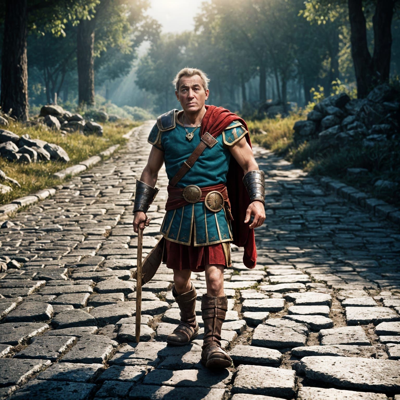 Julius Caesar in Asterix Style, 3D Render