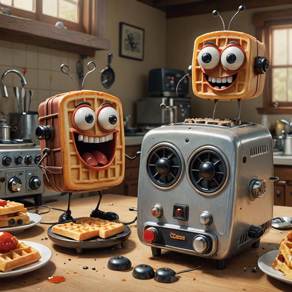 Toaster vs Waffle Maker: A Pixar-Style CGI Battle