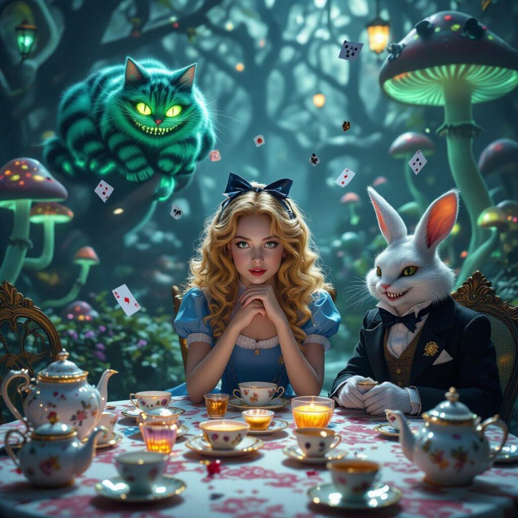 Wonderland Tea Party with Alice in Magical Realism