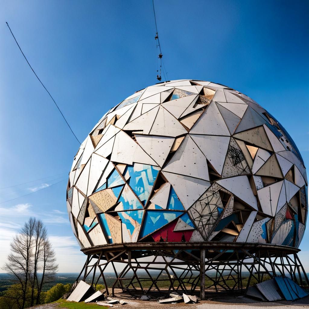 Abandoned Teufelsberg Geodesic Dome Graffiti