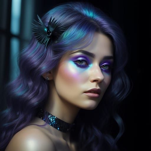 Raven Queen Digital Painting in Hyperrealism