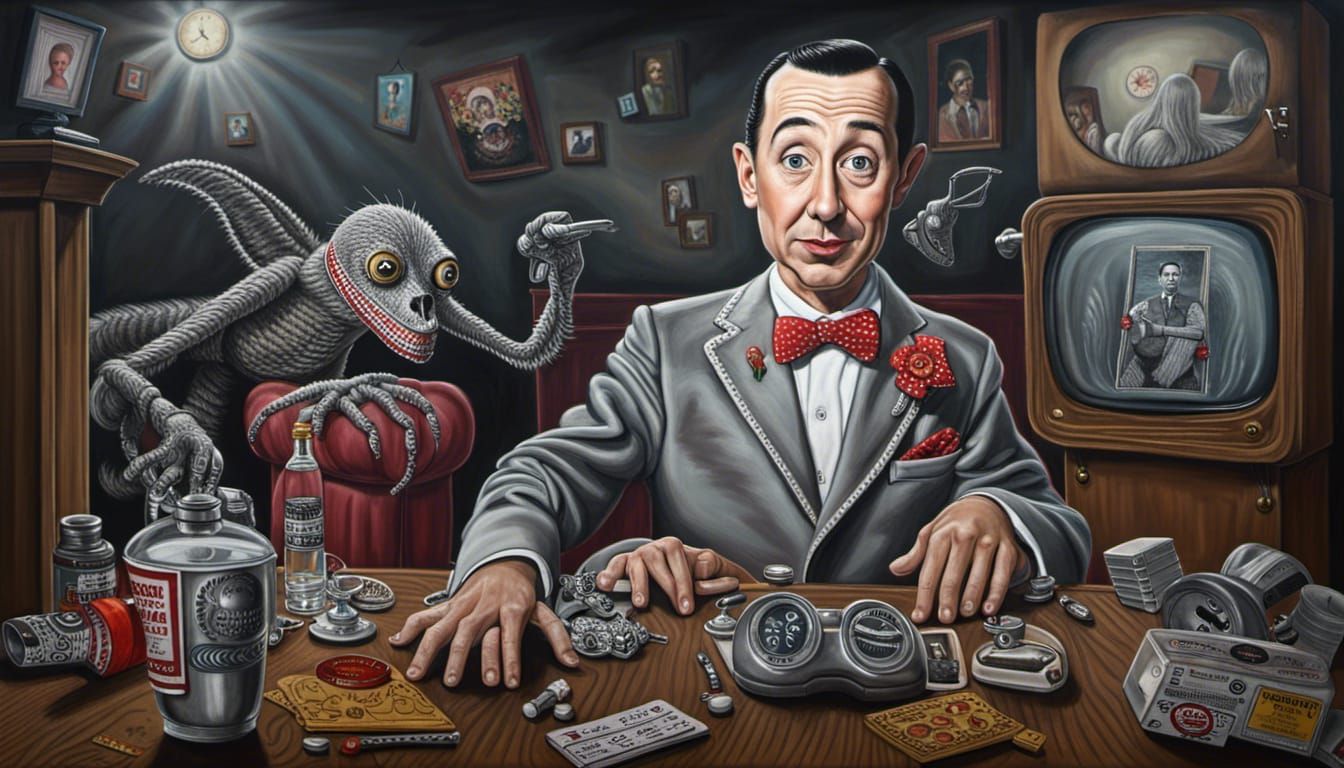 Pee Wee Herman in his writing room