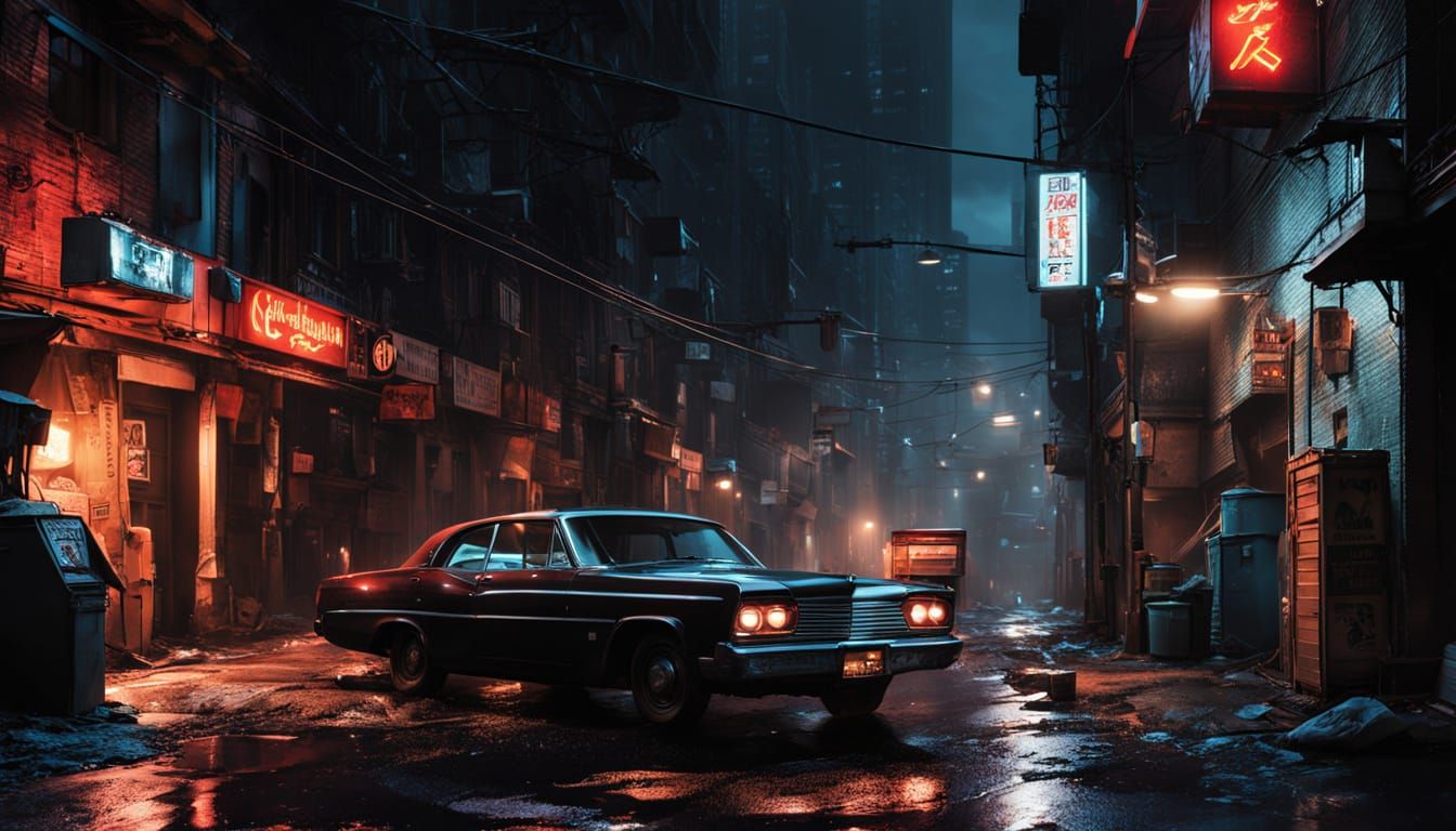 Mysterious Figure in a Gritty Alleyway