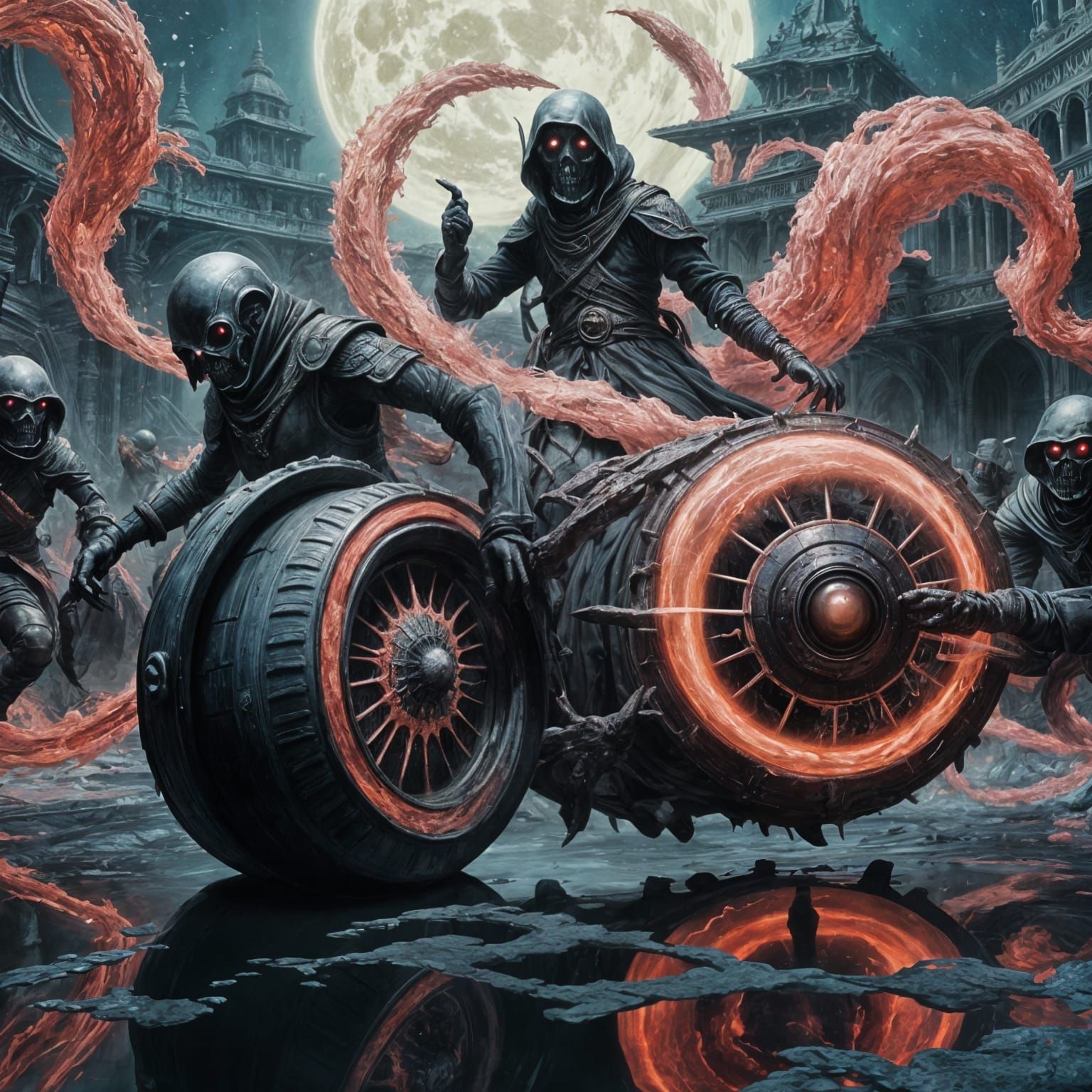 Cosmic Obsidian Oyster Shell with Pulsating Pearl