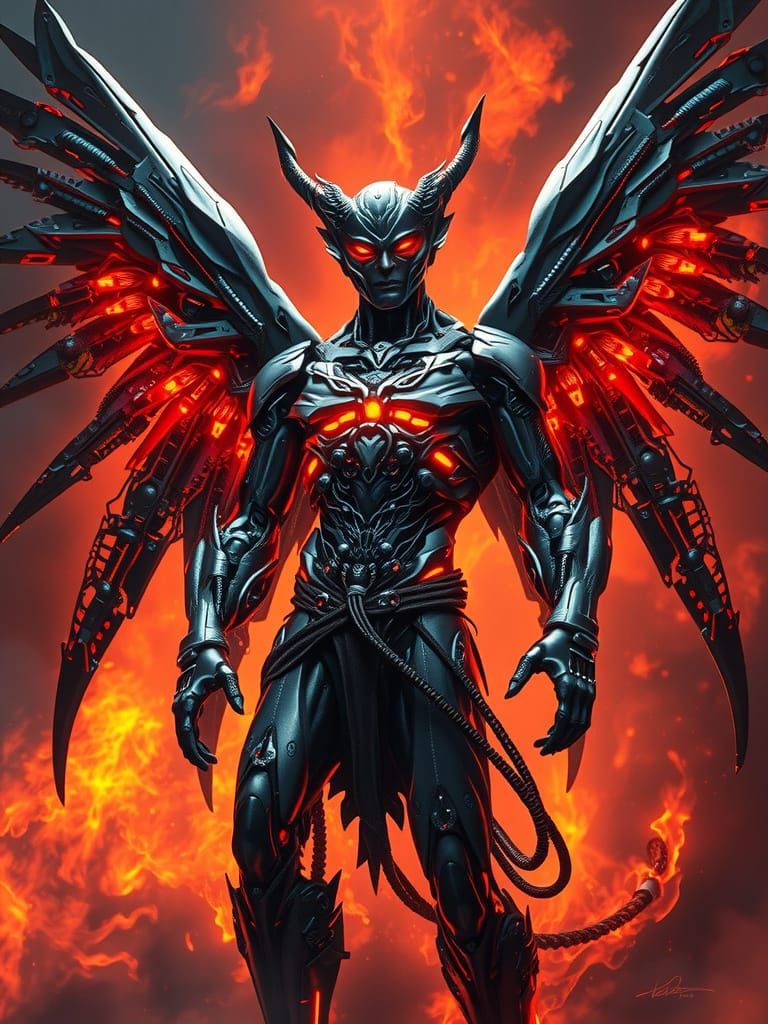 Cyborg Lucifer: A Dark, Industrial Angel