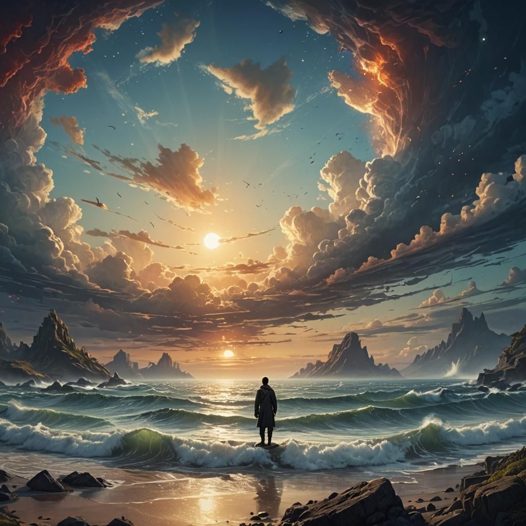 Horizon Sky and Sea Matte Painting in 8K