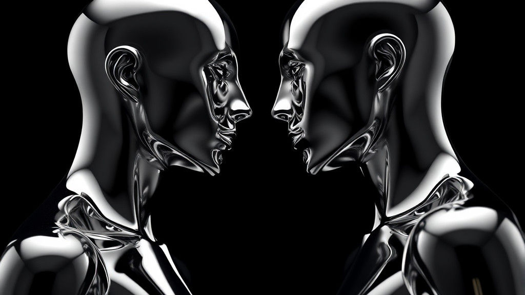 Chrome Mannequins in Surreal Fantasy Art Style
