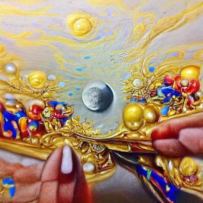 Detailed Fantasy Painting with Intricate Textures