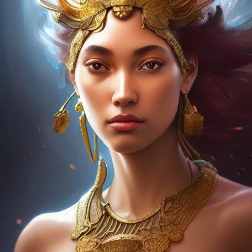 Goddess Talima Portrait in Hyperdetailed Concept Art