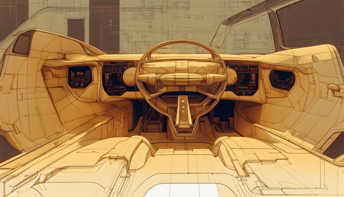 Futuristic Cyberpunk Car: Technical Drawing and Blueprint