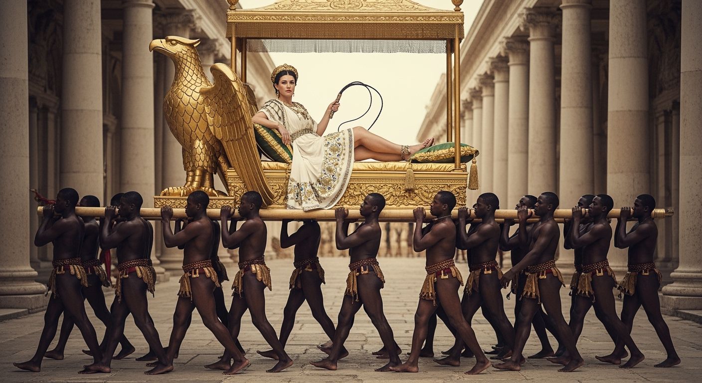 Roman Empress on Eagle Chaise Lounge