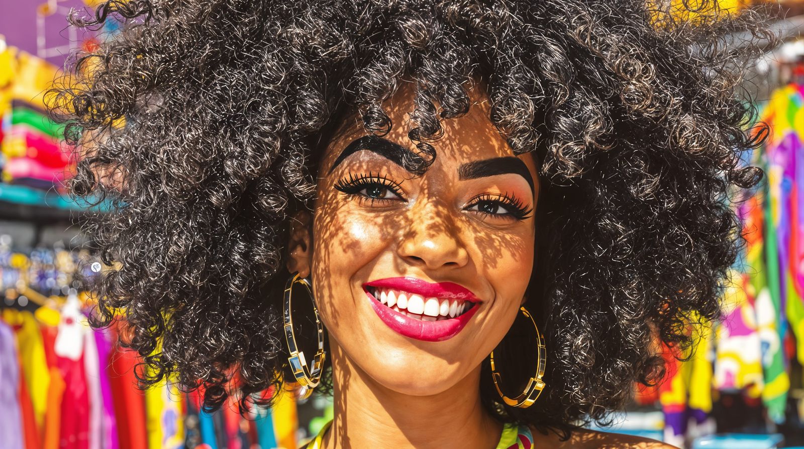 Gigantic Unibrow Woman Exposed in Bright Caricature