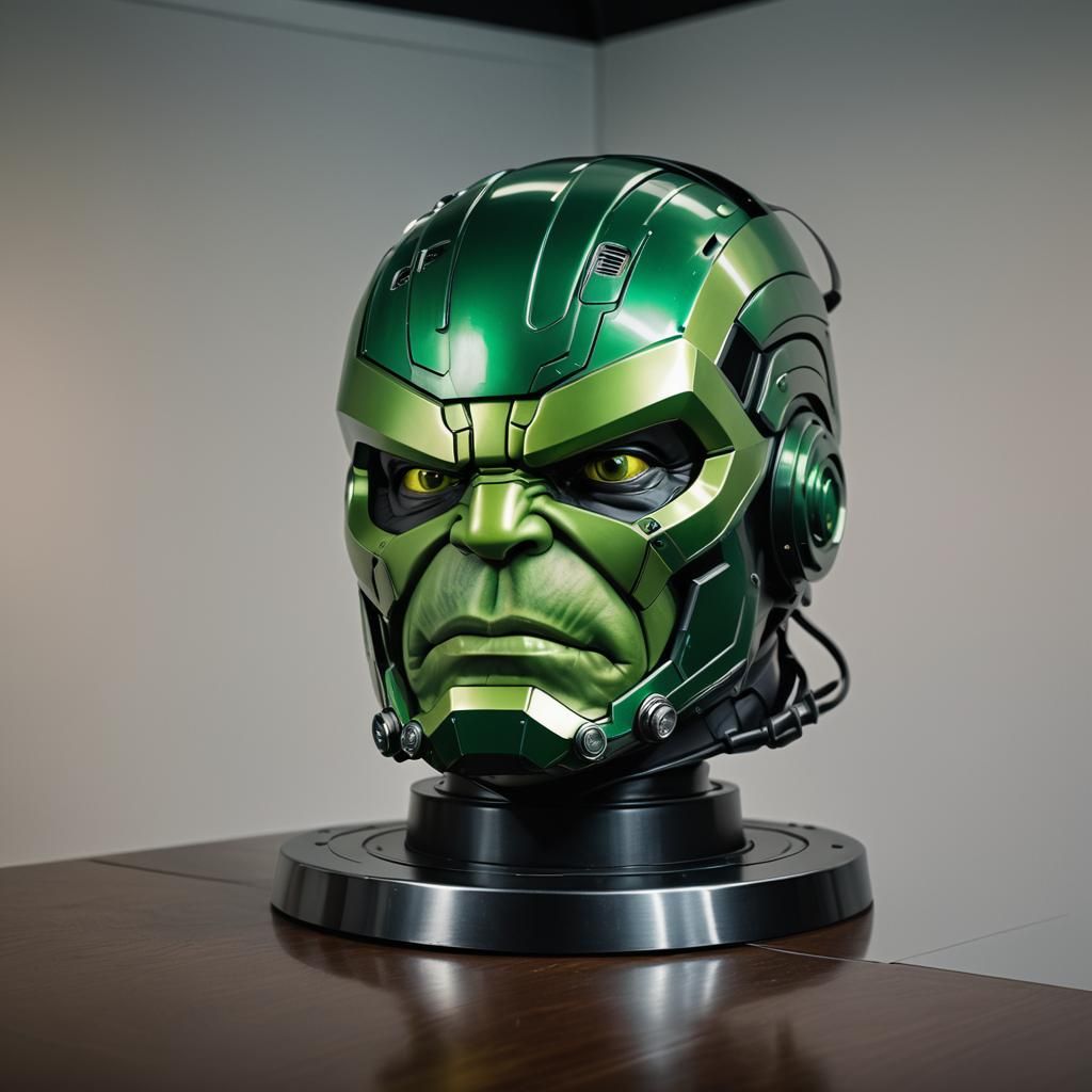 Futuristic Hulk Helmet with Glowing Accents