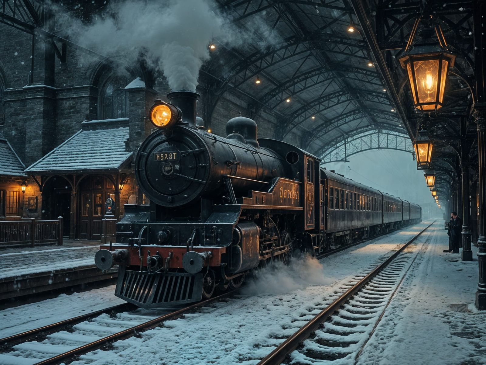 Gothic Fantasy Train Station in Blizzard