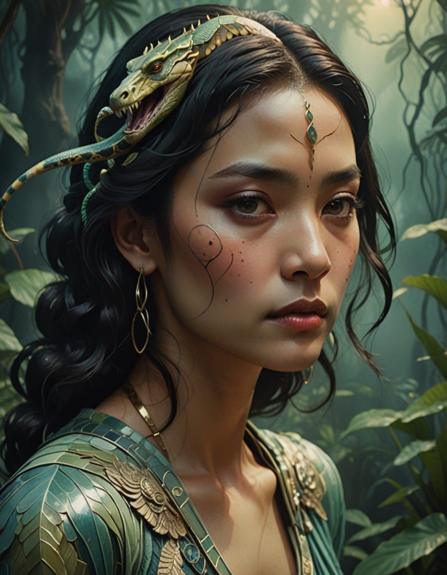 Surreal Equine Creature in Vibrant Watercolor Poster Art