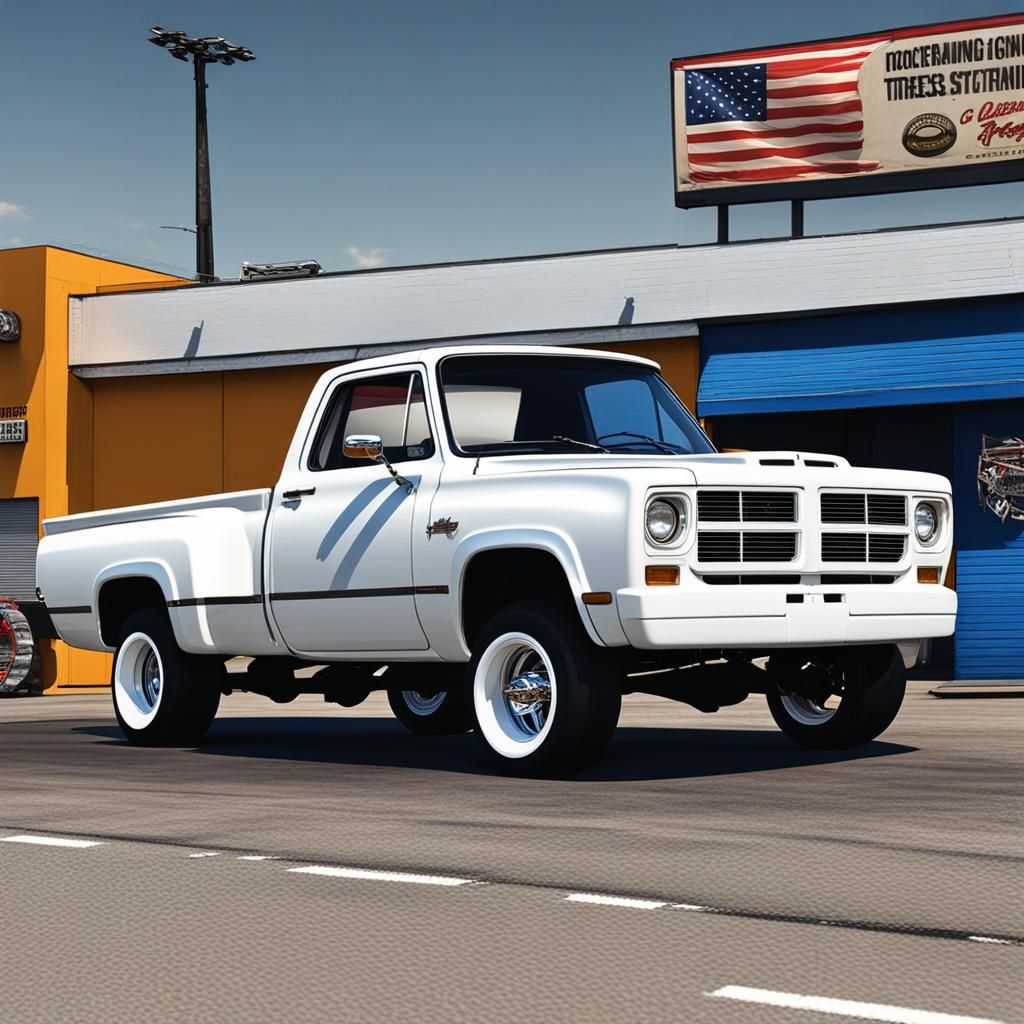 Racing 1989 Dodge D100 Truck Matte Painting