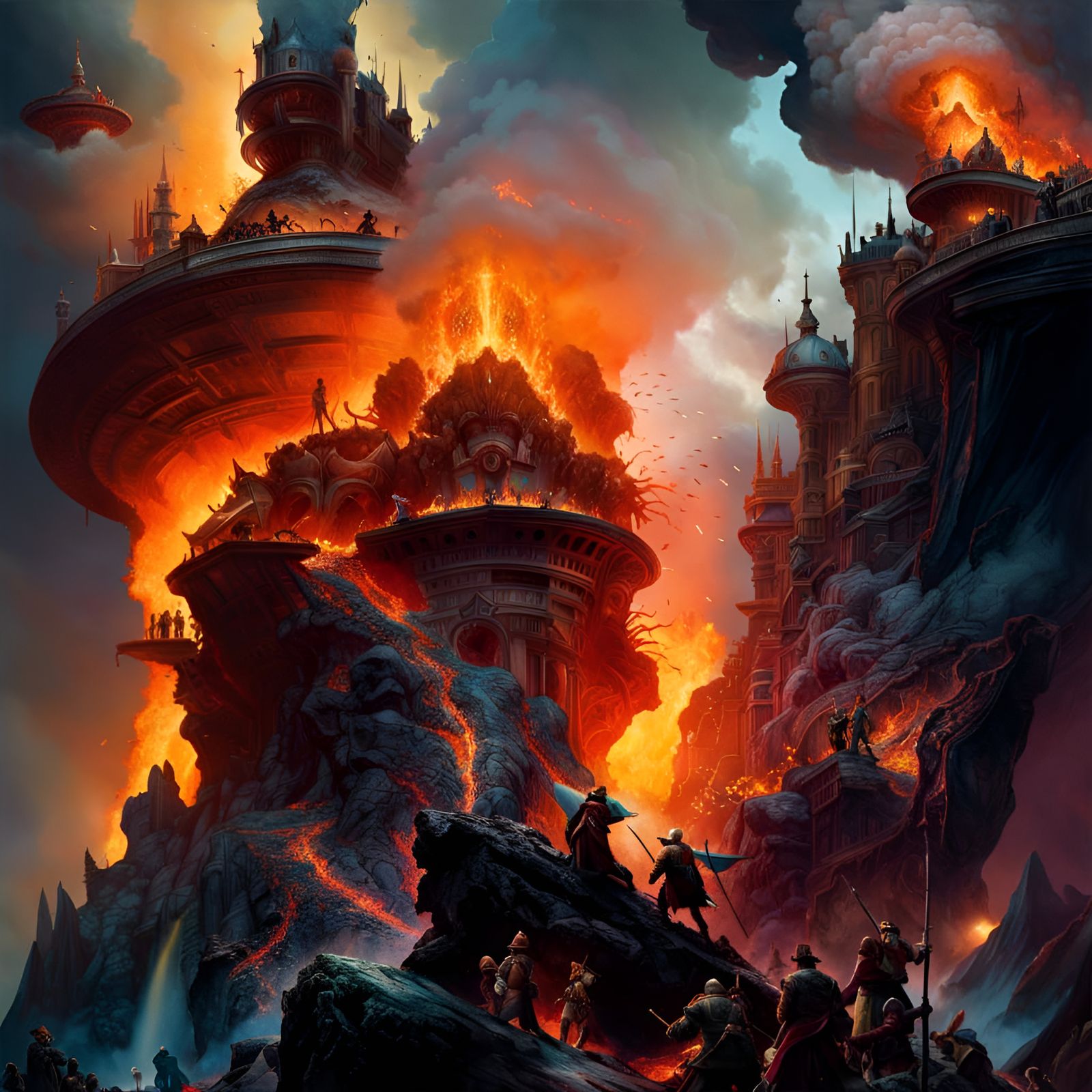 Volcanic Cityscape: A Fantasycore Masterpiece