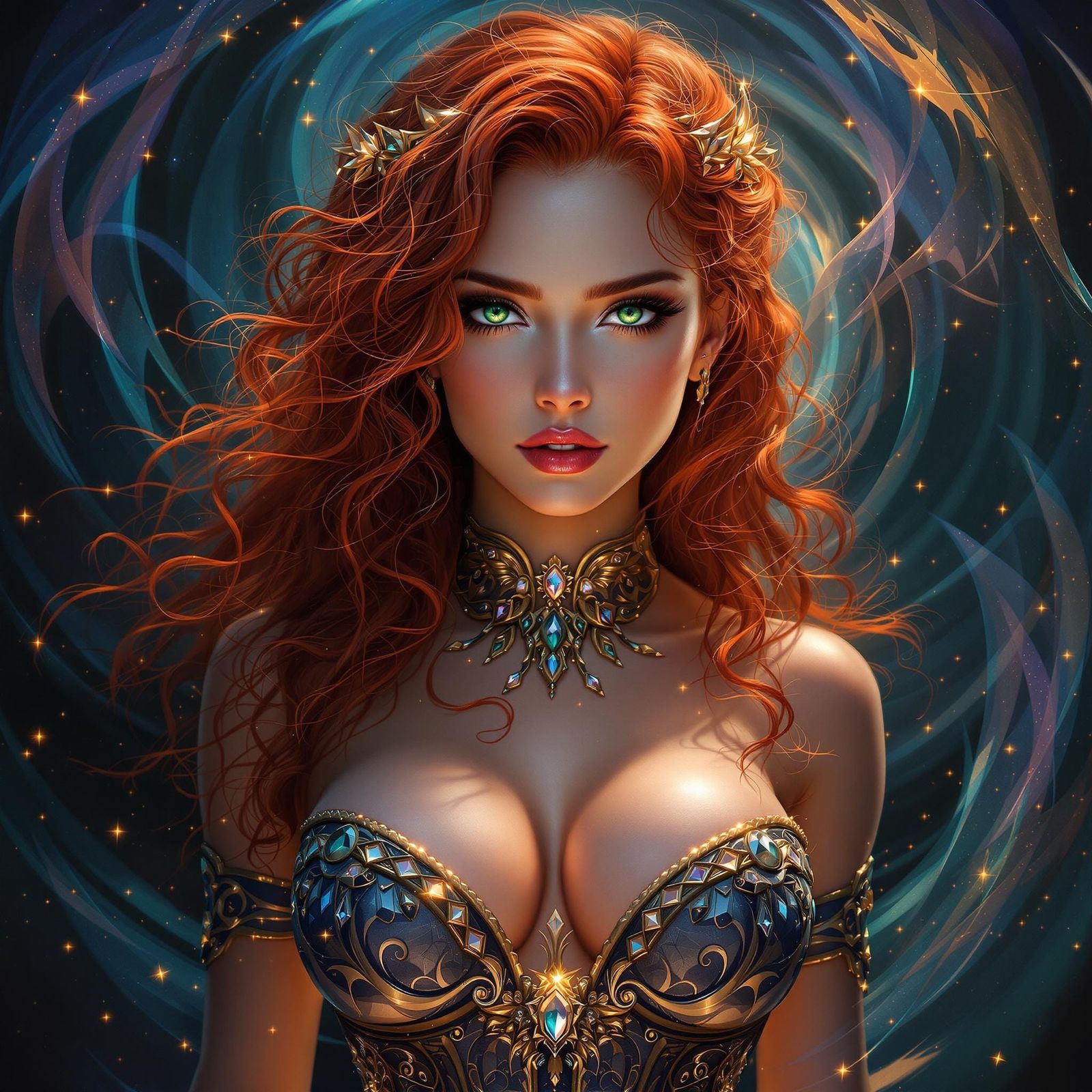 Ethereal Goddess in Hyperrealistic Cyberpunk Style