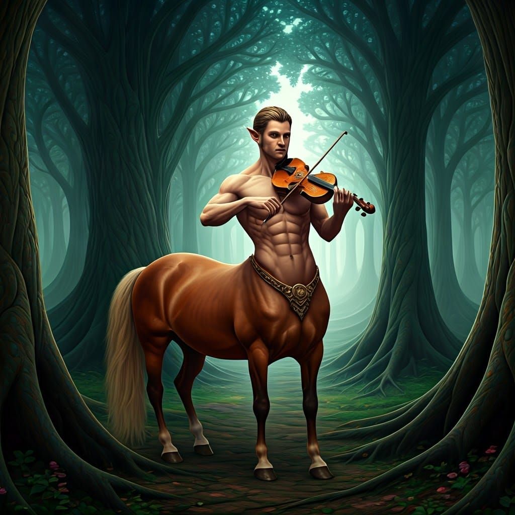 A centaur playing the violin
