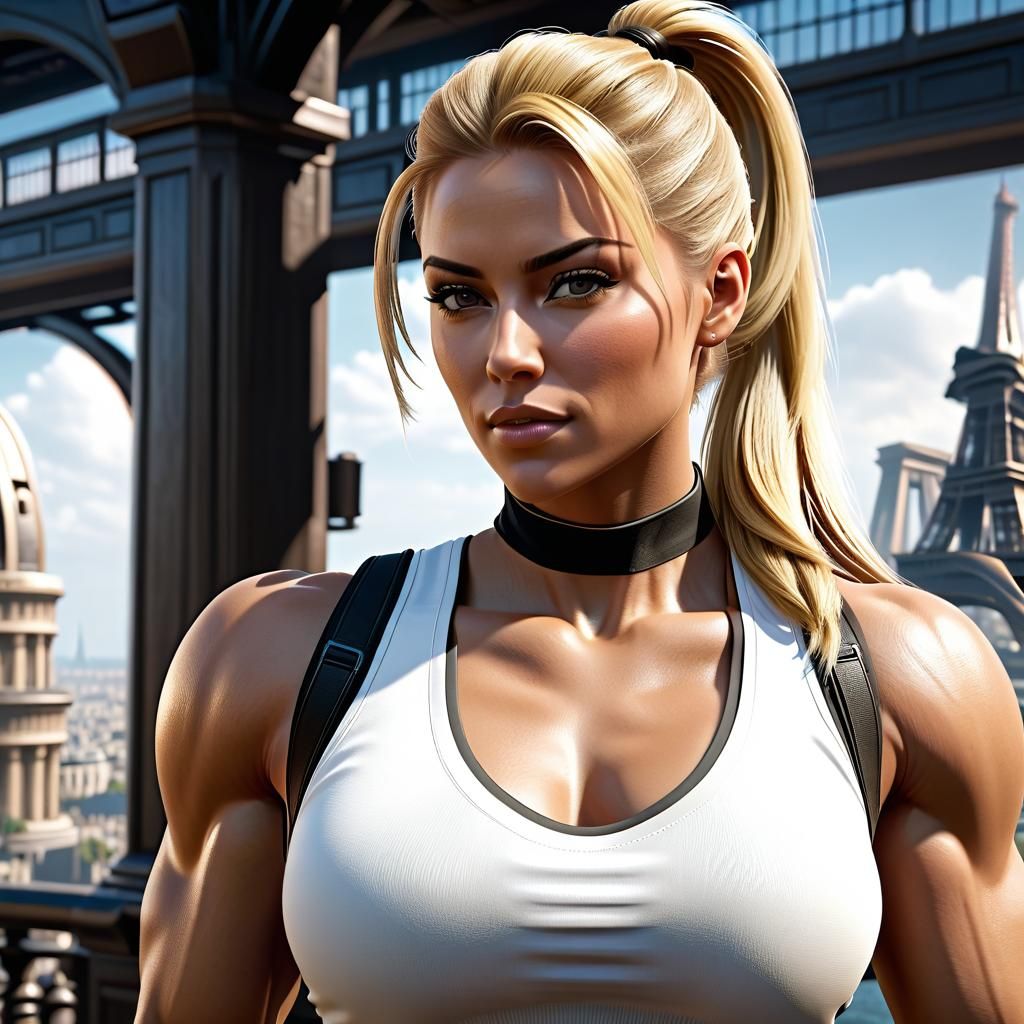Sonya Blade on Vacation in Paris: Matte Painting
