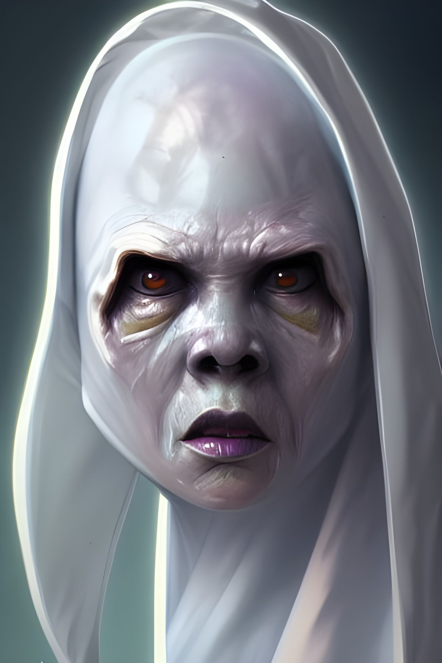 Hantu Pocong Portrait in Hyperdetailed Style