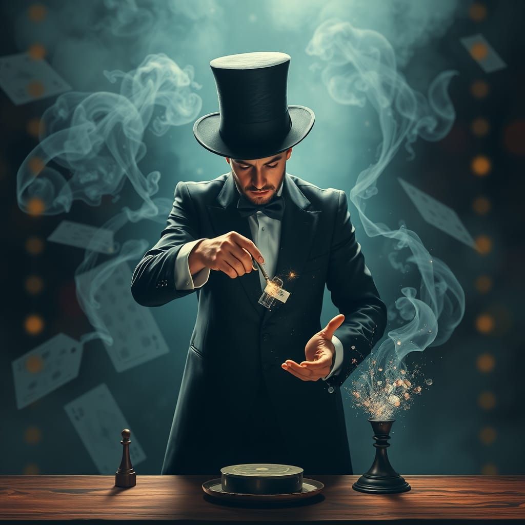 Magician Performing Mystical Illusions
