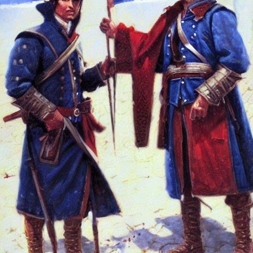 Oil Painting of Haytham and Walid in Gurney Style
