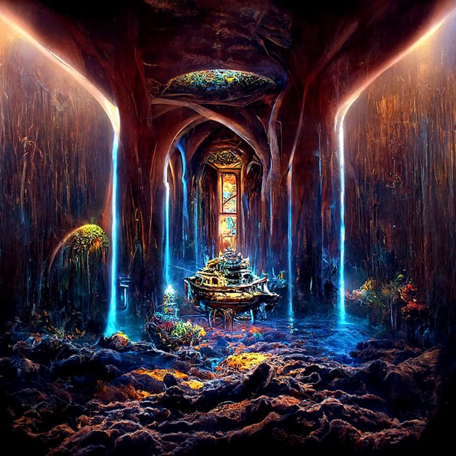 Submarine Shipwreck Discovery in Luminous Visionary Art