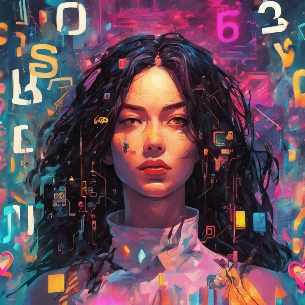 Synthwave Math with Neon Hearts