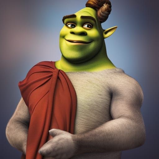 Professional Photography of Shrek with Bokeh Effect