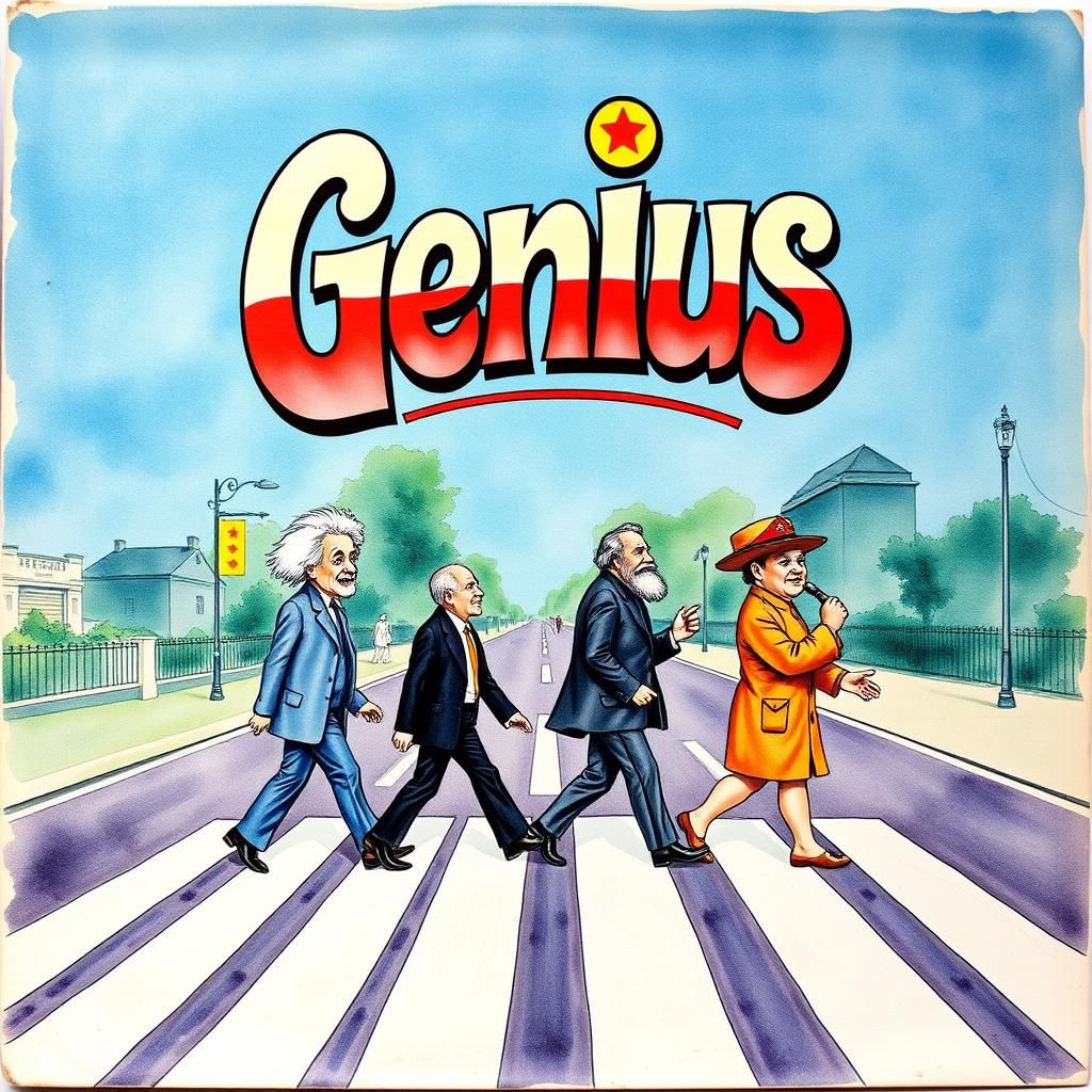 Surreal Album Art: Einstein on Abbey Road