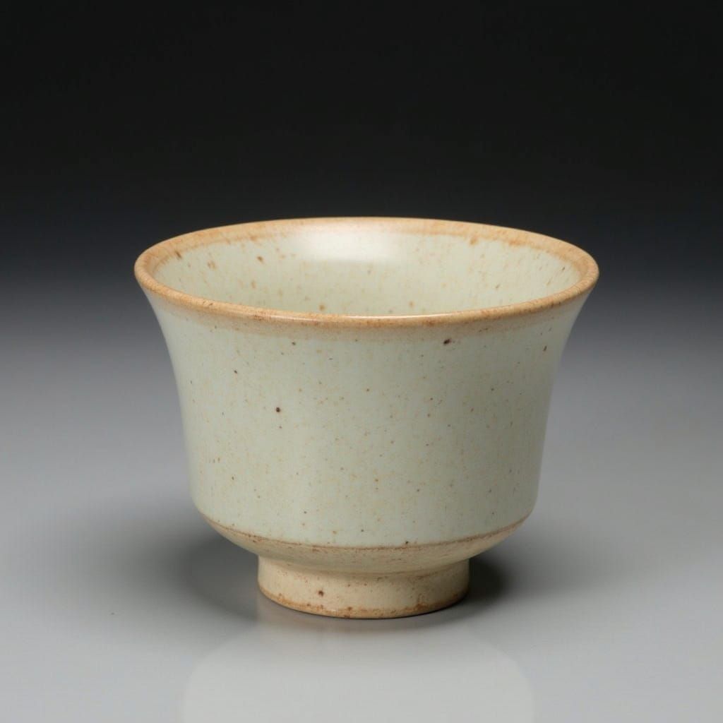 Slipware Stone Chawan: A Rustic Tea Bowl