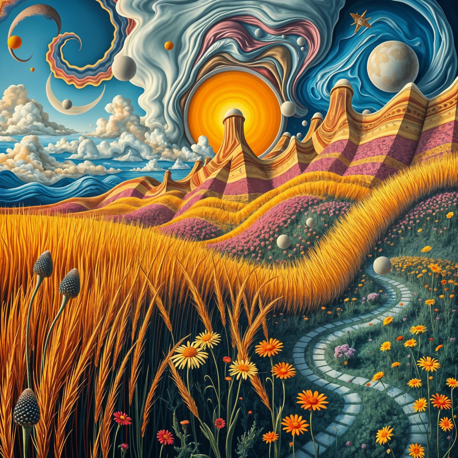 Time-Displaced Visual Fields in Vibrant Colors