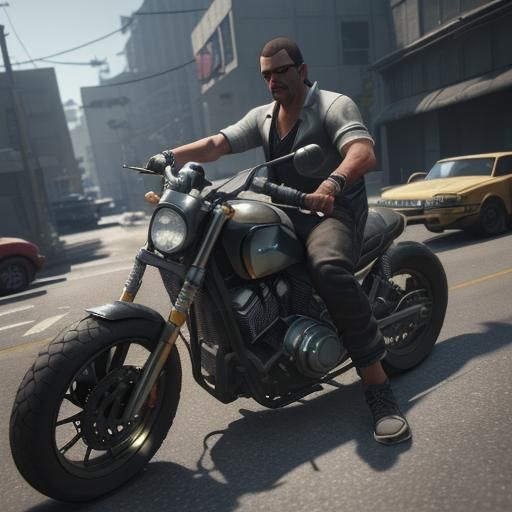 Grand Theft Auto Style 3D Game Scene