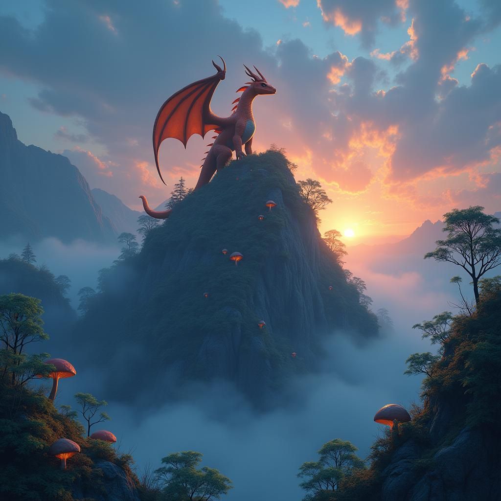 Charizard on Ancient Forest Mountain Peak