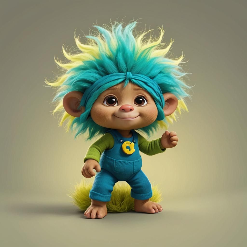 Adorable Fantasy Troll-Smurf Fusion in 3D