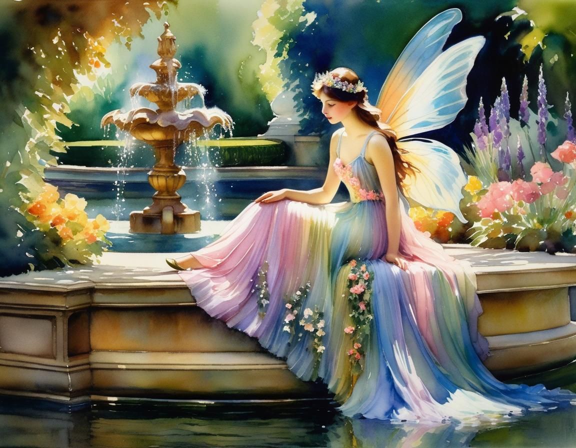 Fairy at the fountain